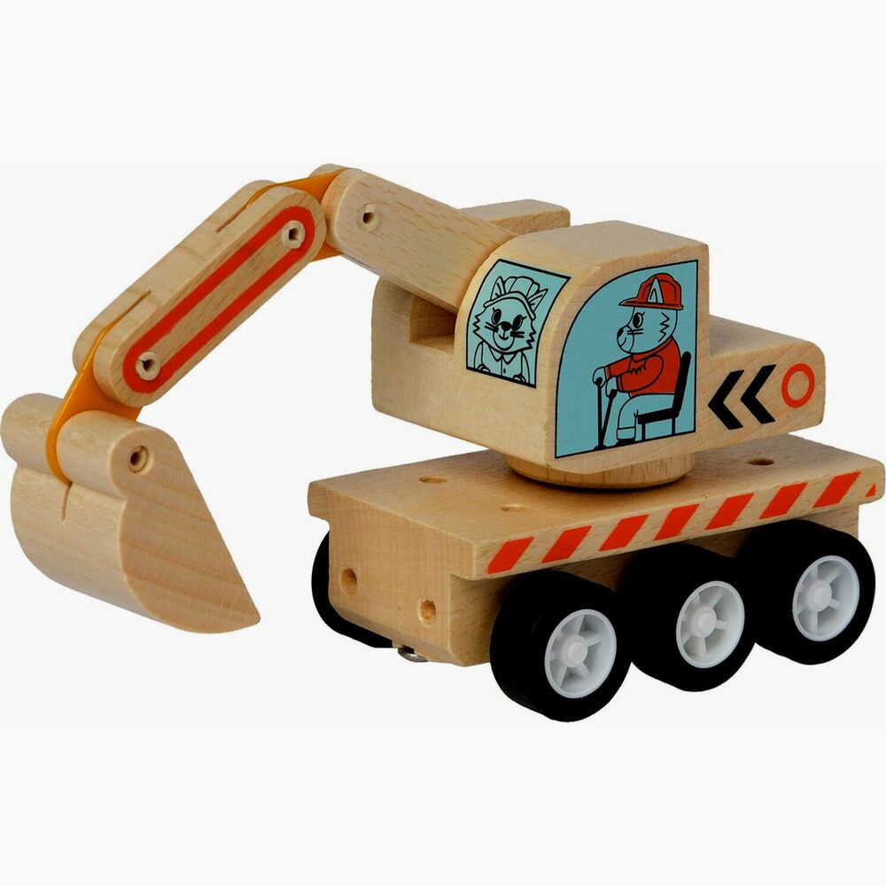 Manhattan Toy Wooden Magnetic Excavator Truck Construction Vehicle 2019